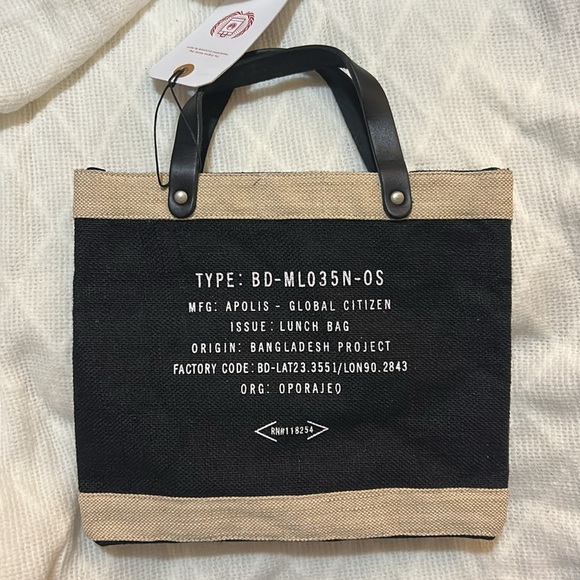 Black and Tan Lunch Tote - Picture 3 of 7